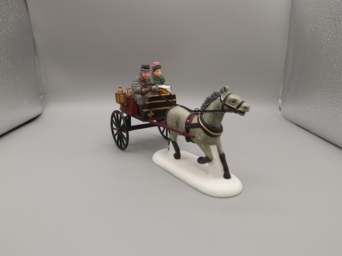 Vintage Heritage Village Collection Red Christmas Sulky yuletide decoration