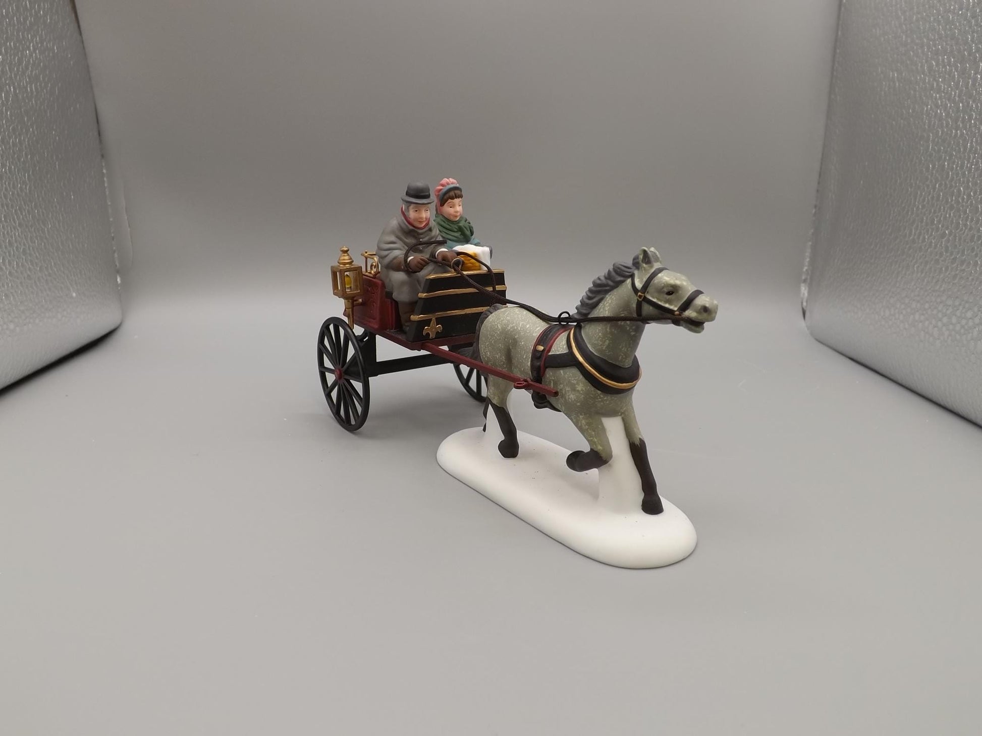 Vintage Heritage Village Collection Red Christmas Sulky yuletide decoration