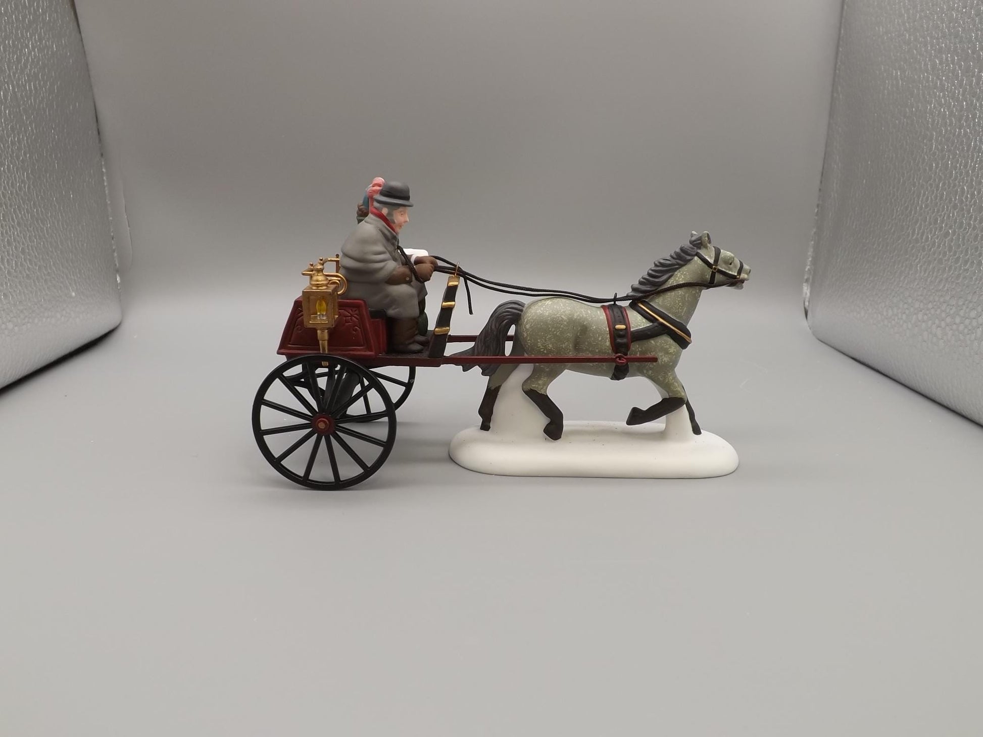 Vintage Heritage Village Collection Red Christmas Sulky yuletide decoration