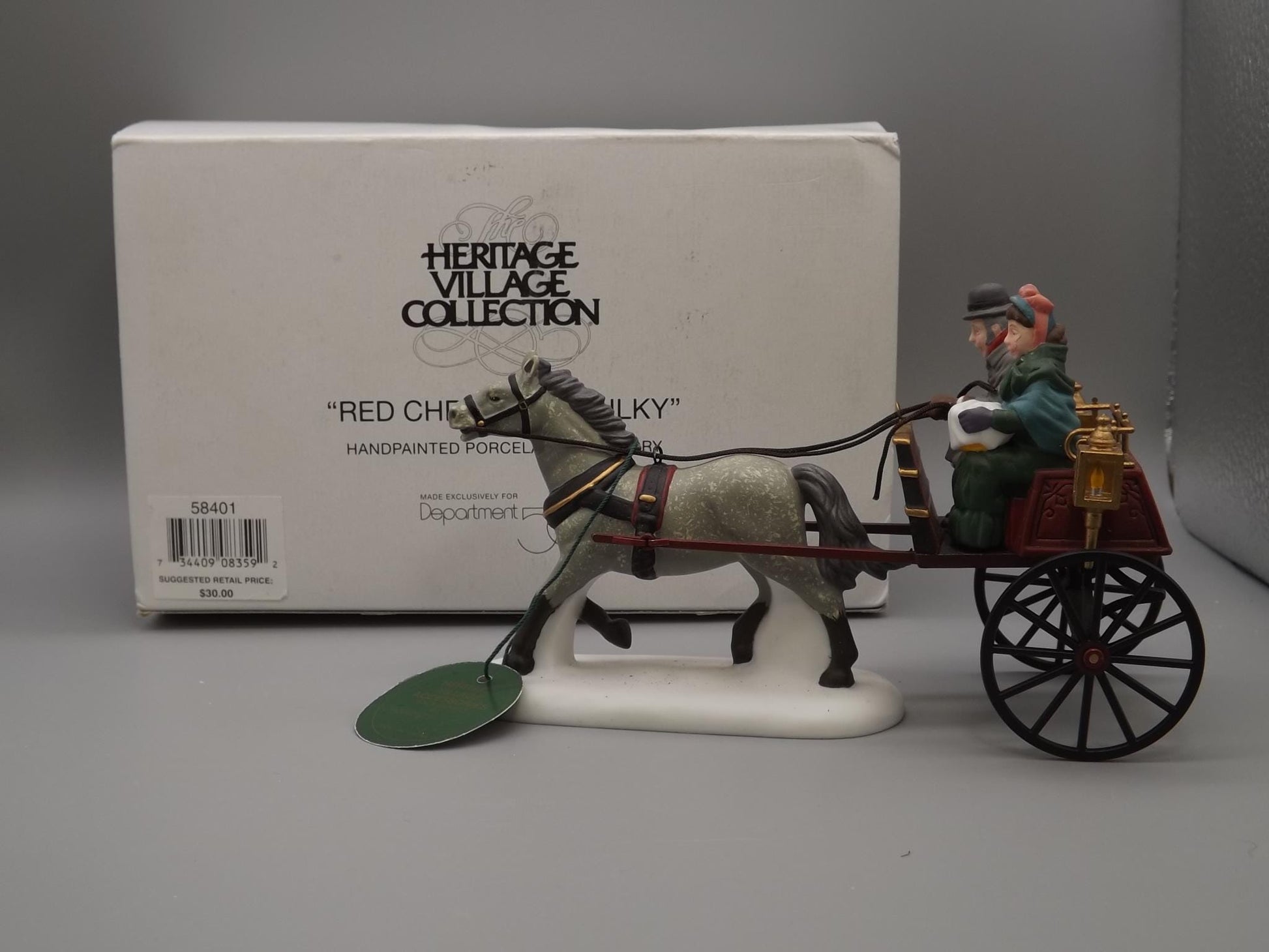 Vintage Heritage Village Collection Red Christmas Sulky yuletide decoration