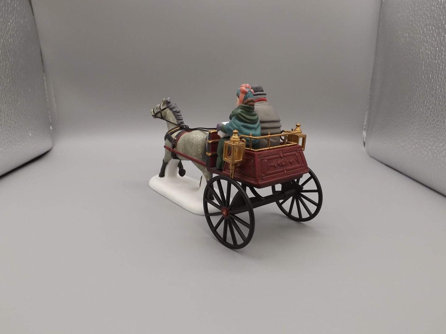 Vintage Heritage Village Collection Red Christmas Sulky yuletide decoration