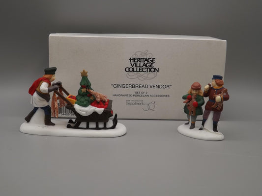 Vintage Heritage Village Collection Gingerbread Vender yuletide decoration