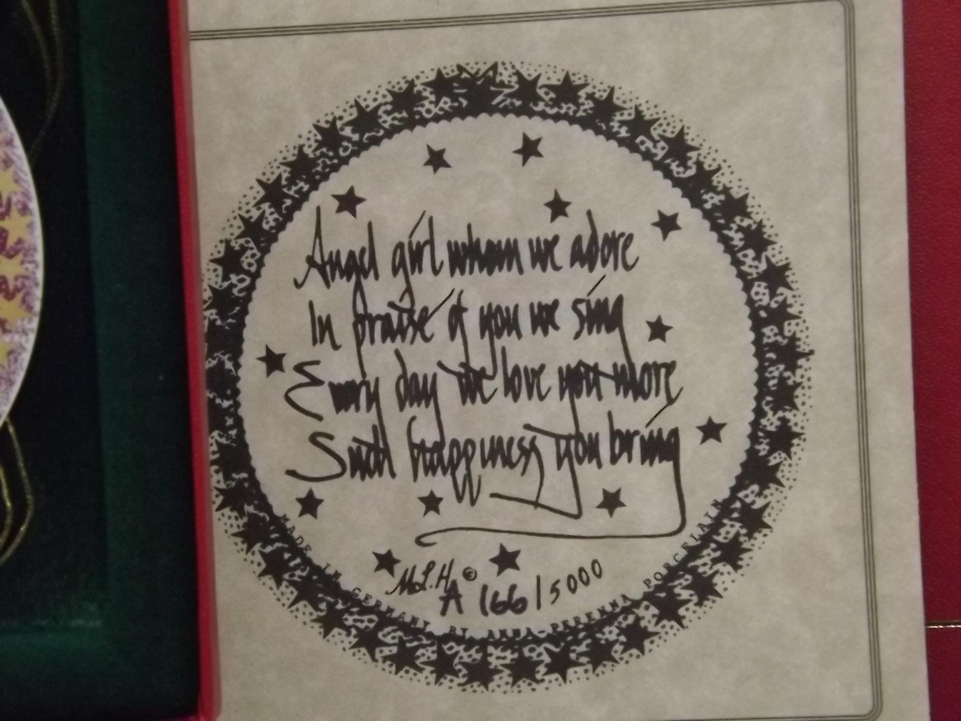 Vintage 1993 P Buckley Moss Porcelain Ornament "Angel Girl aka second angel"