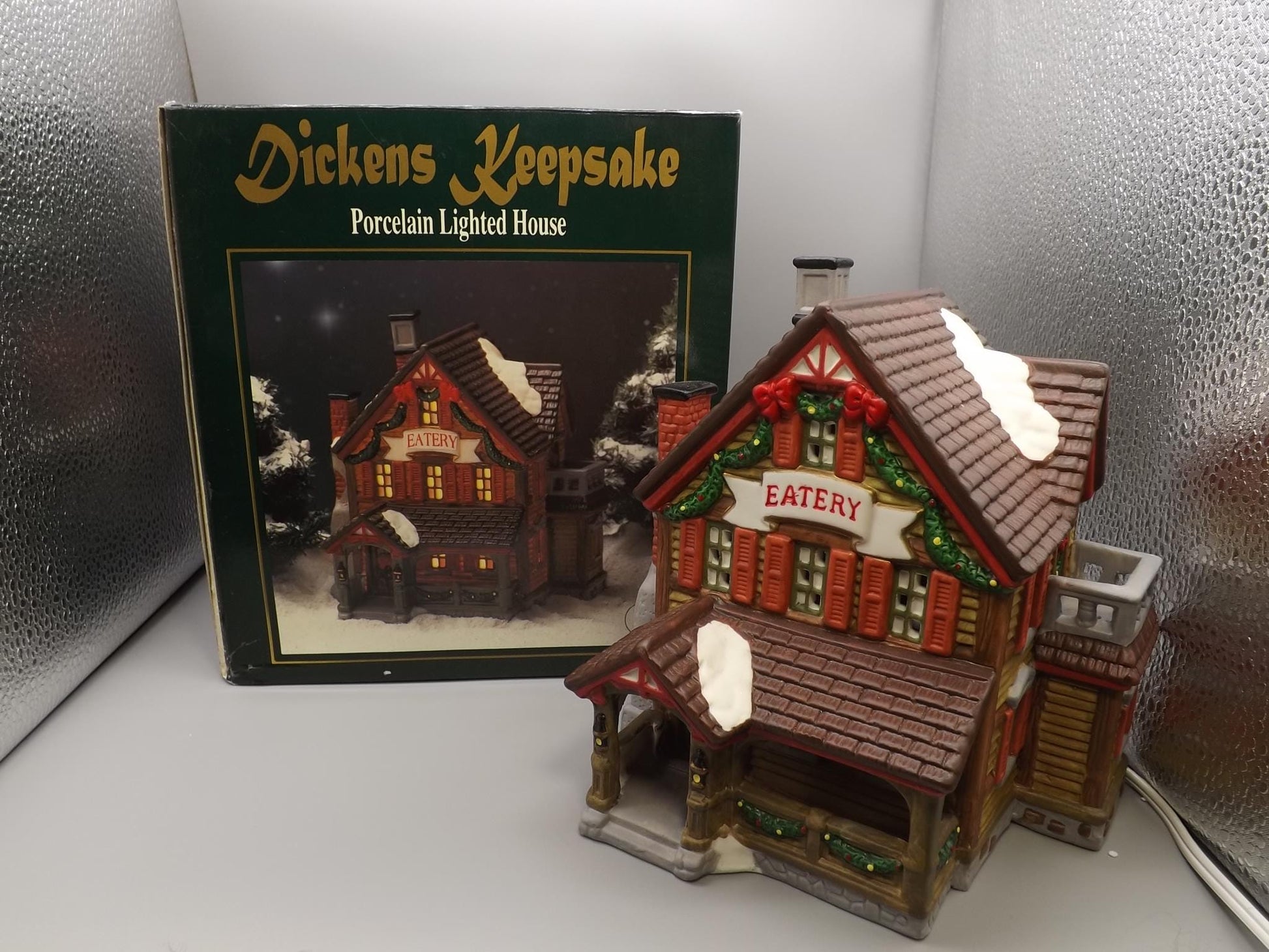 Vintage 1996 Dickens Keepsake Eatery Shop yuletide decoration