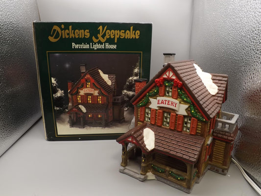 Vintage 1996 Dickens Keepsake Eatery Shop yuletide decoration