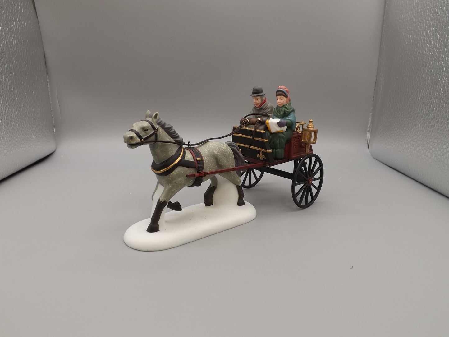 Vintage Heritage Village Collection Red Christmas Sulky yuletide decoration