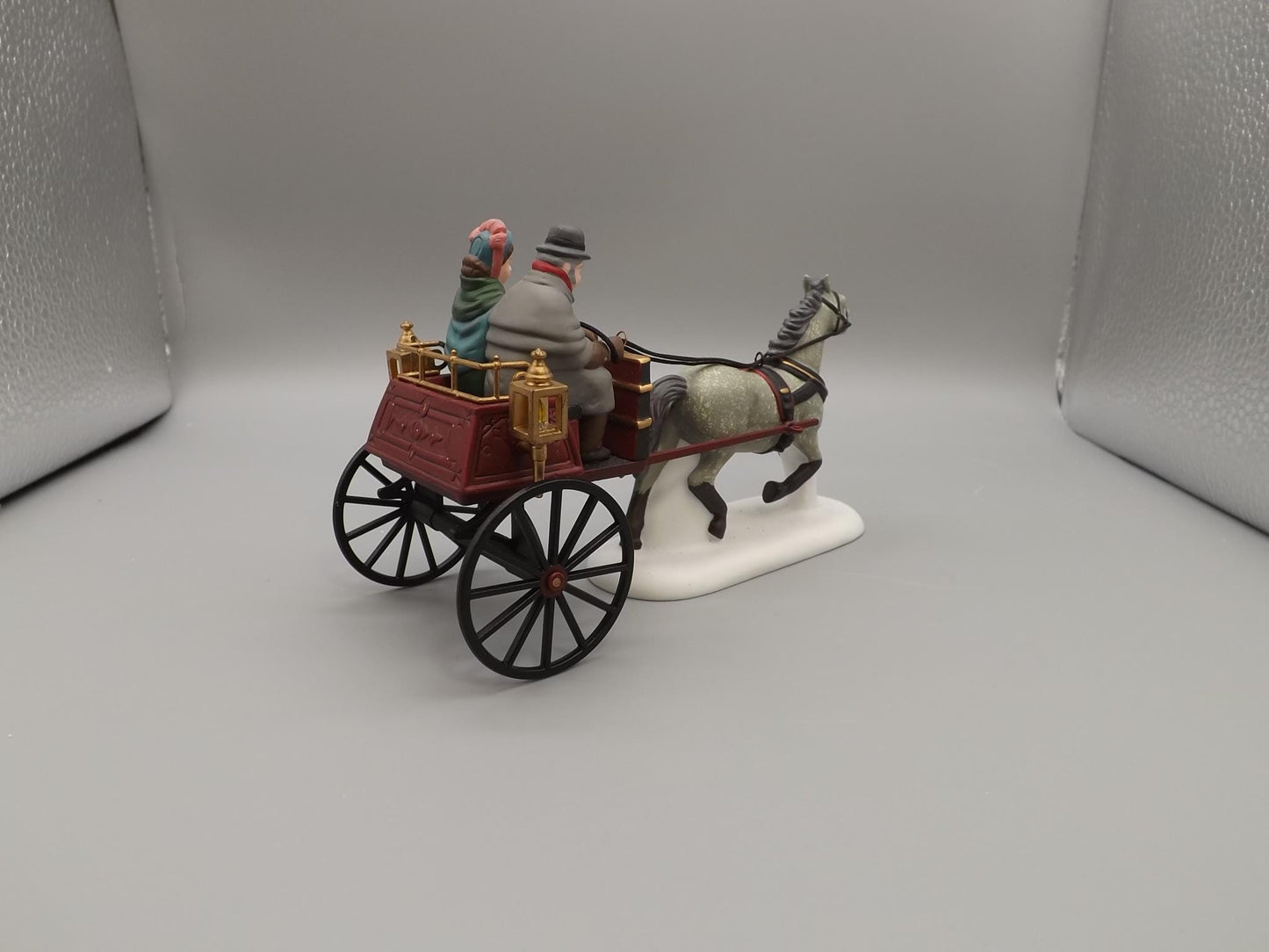 Vintage Heritage Village Collection Red Christmas Sulky yuletide decoration