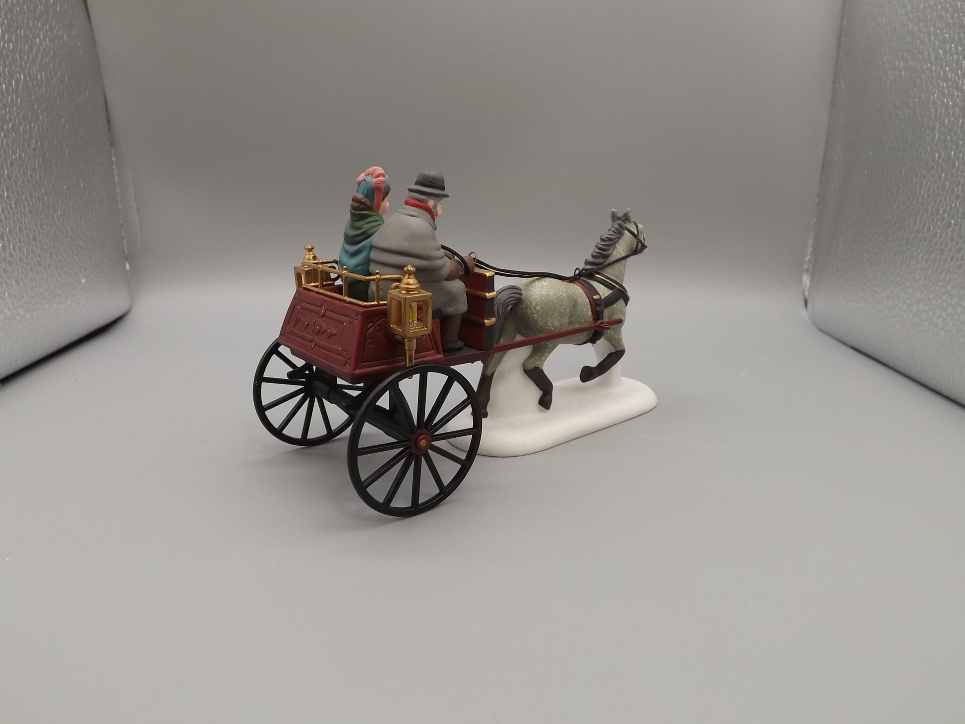 Vintage Heritage Village Collection Red Christmas Sulky yuletide decoration