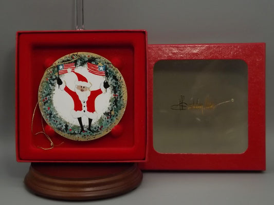 Vintage 2002 P Buckley Moss Porcelain Ornament "Patriotic Kris"