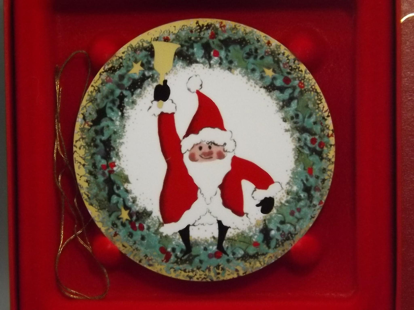 Vintage 2001 P Buckley Moss Porcelain Ornament "Kringle Bells"
