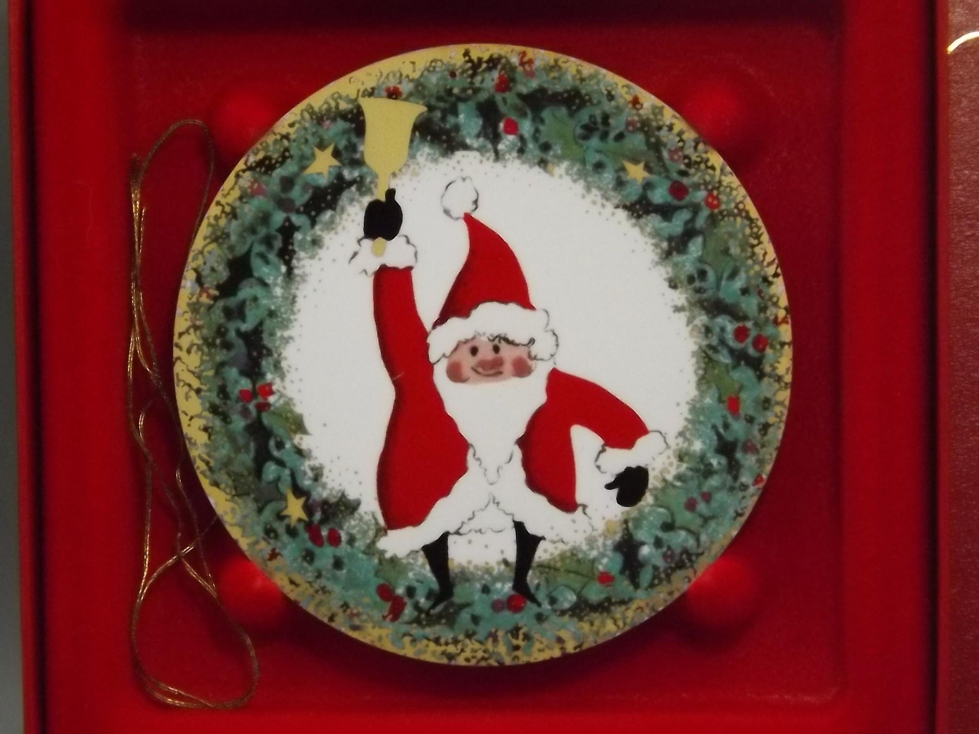 Vintage 2001 P Buckley Moss Porcelain Ornament "Kringle Bells"